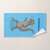 Cute mongoose cartoon illustratie bad handdoek (Handdoek)