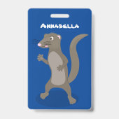 Cute mongoose cartoon illustratie badge (Achterkant)