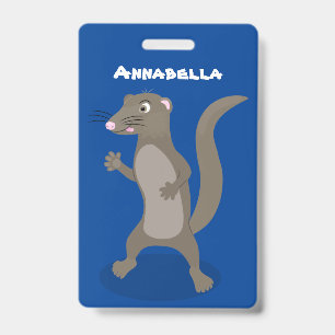 Cute mongoose cartoon illustratie badge