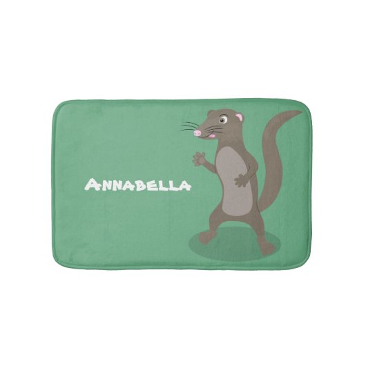 Cute mongoose cartoon illustratie badmat (Voorkant)