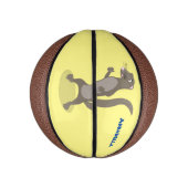 Cute mongoose cartoon illustratie basketbal (Verticaal)