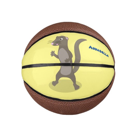 Cute mongoose cartoon illustratie basketbal (Voorkant)