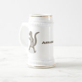 Cute mongoose cartoon illustratie bierpul (Voorkant links)