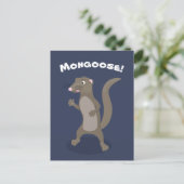 Cute mongoose cartoon illustratie briefkaart (Staand voorkant)