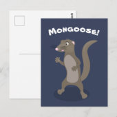 Cute mongoose cartoon illustratie briefkaart (Voorkant / Achterkant)