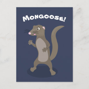Cute mongoose cartoon illustratie briefkaart