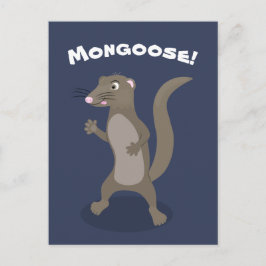 Cute mongoose cartoon illustratie briefkaart