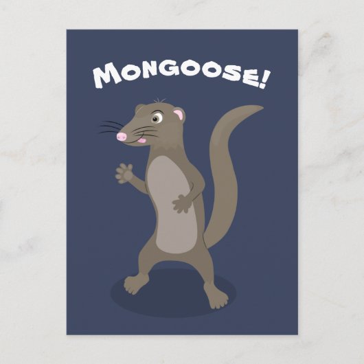 Cute mongoose cartoon illustratie briefkaart (Voorkant)