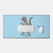 Cute mongoose cartoon illustratie bureaumat (Keyboard & Muis)