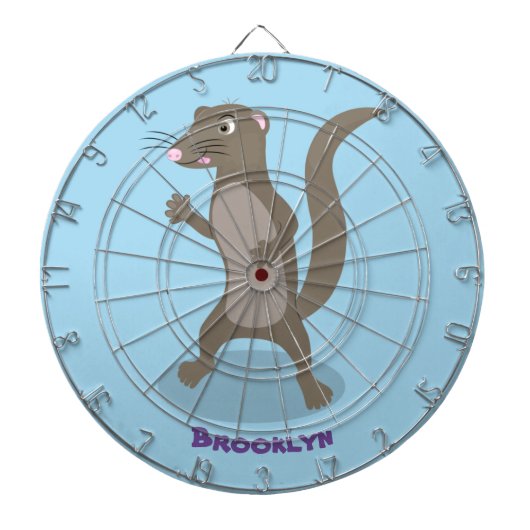 Cute mongoose cartoon illustratie dartbord (Voorkant)