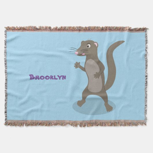 Cute mongoose cartoon illustratie deken (Voorkant)