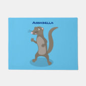 Cute mongoose cartoon illustratie deurmat (Voorkant)