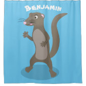 Cute mongoose cartoon illustratie douchegordijn (Voorkant)