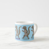 Cute mongoose cartoon illustratie espresso kop (Voorkant rechts)