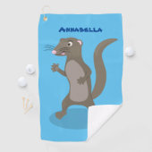 Cute mongoose cartoon illustratie golfhanddoek (Insitu)