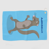 Cute mongoose cartoon illustratie golfhanddoek (Horizontaal)
