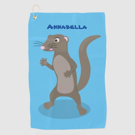 Cute mongoose cartoon illustratie golfhanddoek (Voorkant)