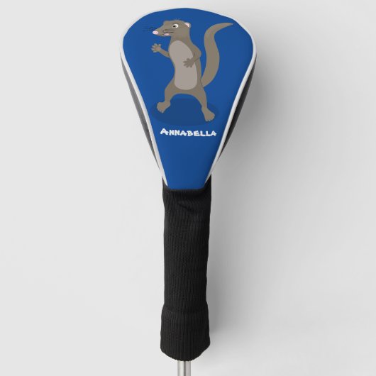 Cute mongoose cartoon illustratie golfheadcover (Voorkant)