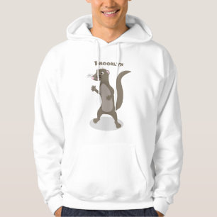 Cute mongoose cartoon illustratie hoodie