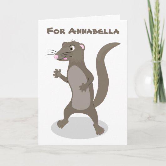 Cute mongoose cartoon illustratie kaart (Voorkant)