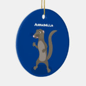 Cute mongoose cartoon illustratie keramisch ornament (Rechts)