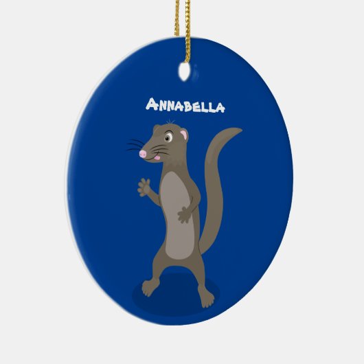 Cute mongoose cartoon illustratie keramisch ornament (Rechts)