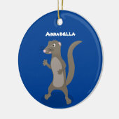 Cute mongoose cartoon illustratie keramisch ornament (Links)