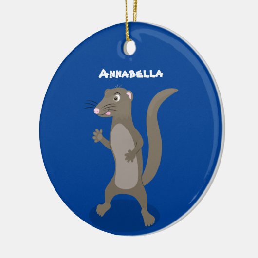 Cute mongoose cartoon illustratie keramisch ornament (Links)