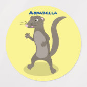 Cute mongoose cartoon illustratie labels (Design 2)