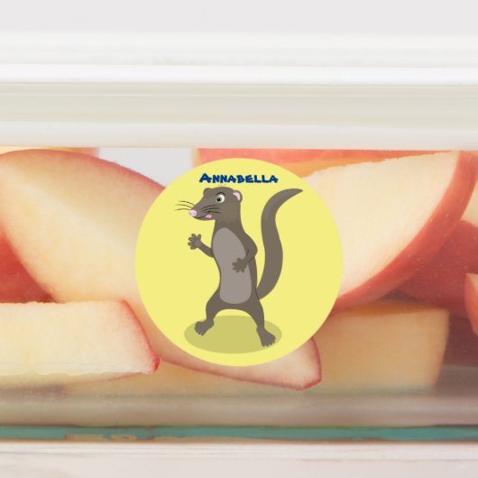 Cute mongoose cartoon illustratie labels (Aangebracht)