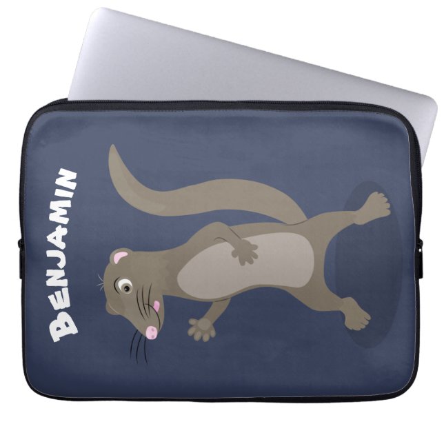 Cute mongoose cartoon illustratie laptop sleeve (Voorkant)