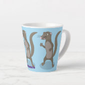 Cute mongoose cartoon illustratie latte mok (Rechterhoek)