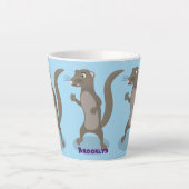 Cute mongoose cartoon illustratie latte mok (Voorkant)