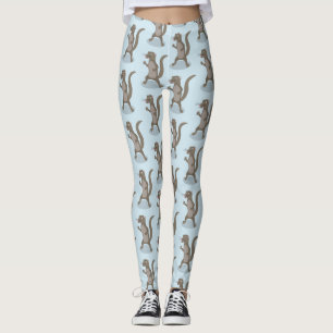 Cute mongoose cartoon illustratie leggings