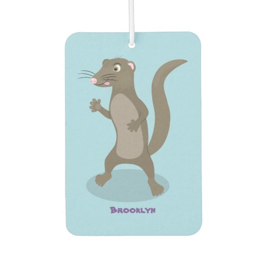 Cute mongoose cartoon illustratie luchtverfrisser (Voorkant)
