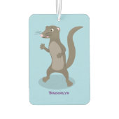 Cute mongoose cartoon illustratie luchtverfrisser (Achterkant)