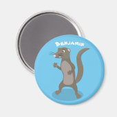 Cute mongoose cartoon illustratie magneet (Voorkant / Achterkant)
