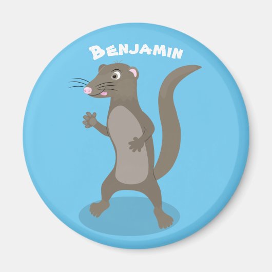 Cute mongoose cartoon illustratie magneet (Voorkant)