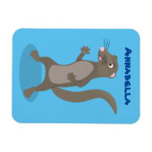 Cute mongoose cartoon illustratie magneet (Horizontaal)