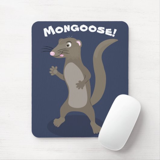 Cute mongoose cartoon illustratie muismat (Met muis)