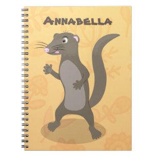 Cute mongoose cartoon illustratie notitieboek