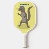 Cute mongoose cartoon illustratie pickleball paddle (Voorkant)