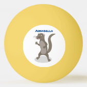 Cute mongoose cartoon illustratie pingpongbal (Achterkant)