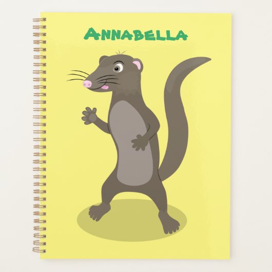 Cute mongoose cartoon illustratie planner (Voorkant)