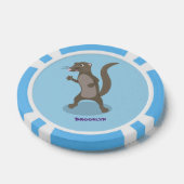 Cute mongoose cartoon illustratie poker chips (Enkel)