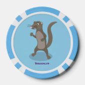 Cute mongoose cartoon illustratie poker chips (Achterkant)