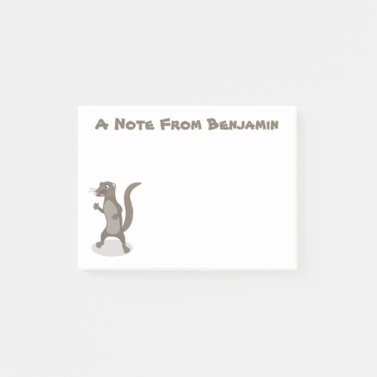Cute mongoose cartoon illustratie post-it® notes (Voorkant)