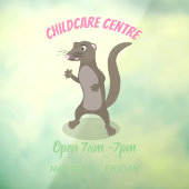 Cute mongoose cartoon illustratie raamsticker (Vel 3)