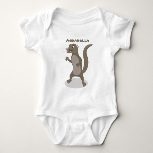 Cute mongoose cartoon illustratie romper (Voorkant)