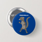 Cute mongoose cartoon illustratie ronde button 5,7 cm (Voorkant /achterkant)